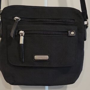 Baggallini Black Crossbody Bag with Silver Accents